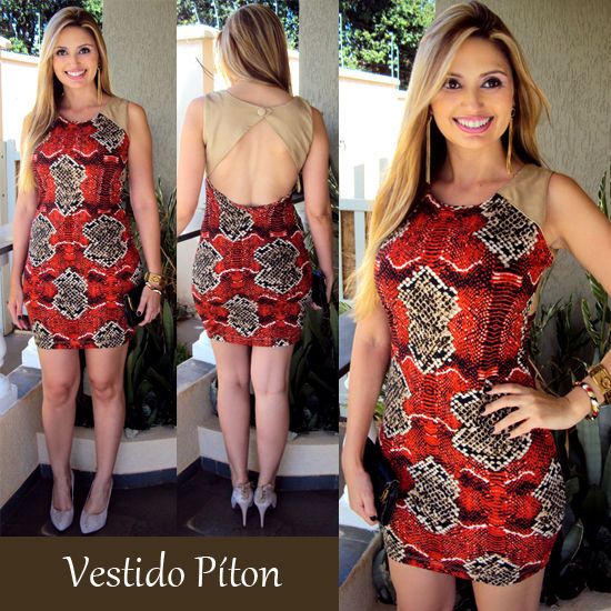 Vestido Estampa de Cobra